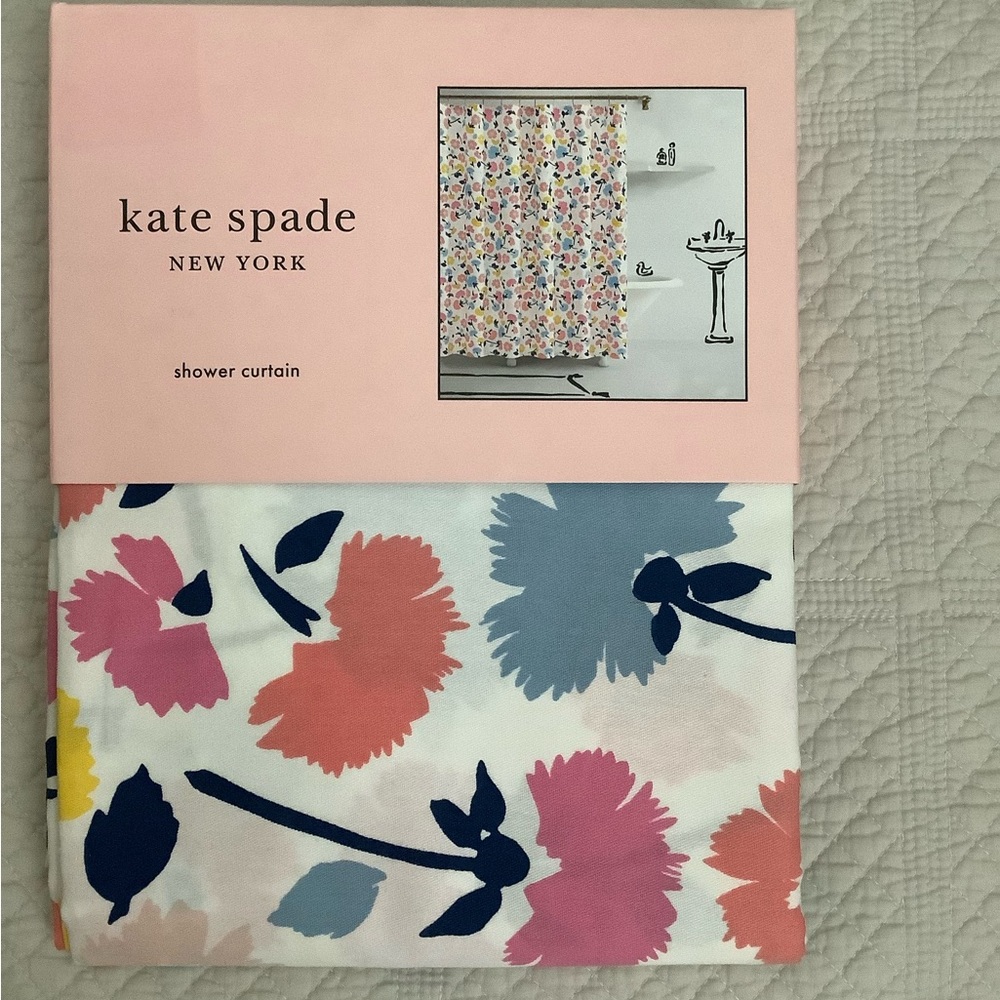 Kate Spade Floral Shower Curtain Gala Bathroom Decor NWT